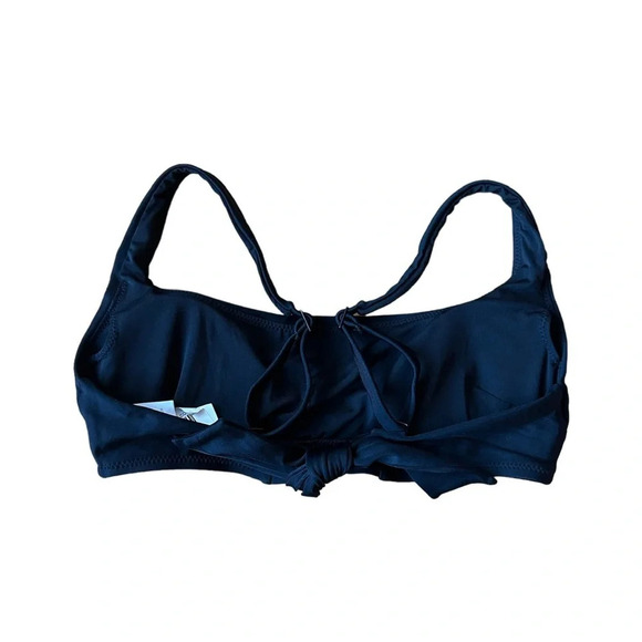 Aerie Tie Back Black Scoop Bikini Top - Picture 3 of 4